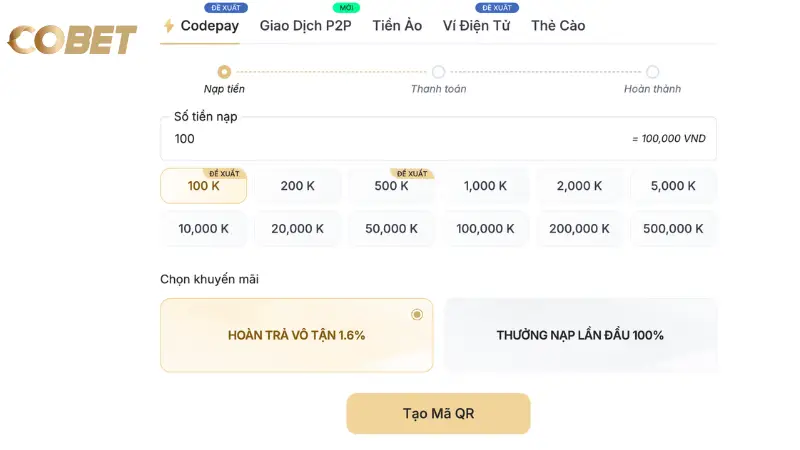 Thanh toán linh hoạt - tận dụng thưởng nhanh chóng
